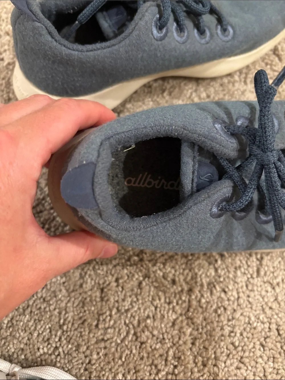 allbirds Kids blue Lace-Up Wool runners